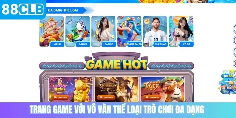 Trang game với vô vàn thể loại trò chơi đa dạng
